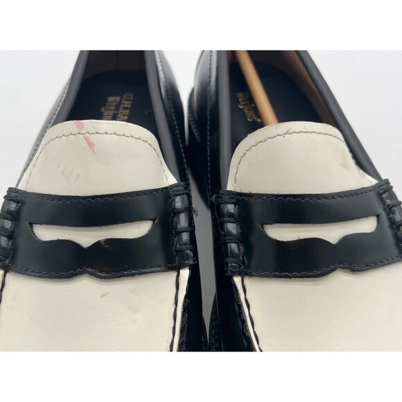 G.H. Bass Weejuns Womens Black & White Leather Lug Sole Penny Loafers Size 9 - Picture 3 of 11
